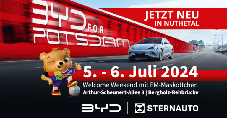 Elektromarke BYD wächst: STERNAUTO eröffnet Store in Potsdam